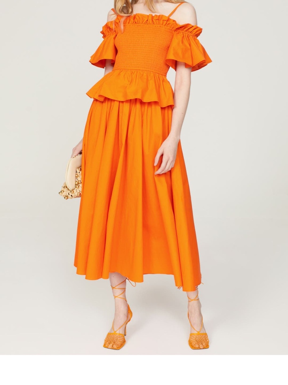 Toccin x RTR Orange Ruffle Off-Shoulder Formal Dress - Picture 10 of 13